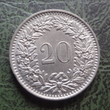 20 раппенов  1962  Швейцария    ($1.2.6) ~, фото №3