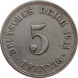 Германия 5 пфеннигов, 1911: "A" - Берлин,Г25, фото №2