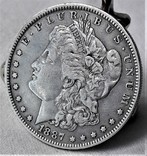 Монета 1 Доллар США, Морган, 1887 год, 0, серебро 26,6 гр, проба 900 (84), фото №2