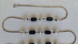 Серебряное ожерелье с камнями 835 пр., 97 см., фото №5