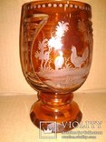 Старинная настольная ваза. Богемское стекло., фото №2