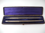 Старинный набор Карандаш и Перьевая ручка с золотым пером ( S. Mordan , Англия ), фото №2