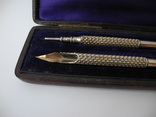 Старинный набор Карандаш и Перьевая ручка с золотым пером ( S. Mordan , Англия ), фото №7