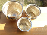 3шт. набор - ваза - три кашпо - серебрение - германия, фото №4