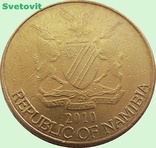 193.Намибия 1 доллар, 2010 год,орел-скоморох, фото №3