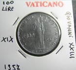 Ватикан, 100 лир 1957, фото №2