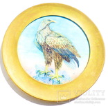  Тарелка коллекционная настенная = Германия - в бронзовой раме - орел -, фото №3