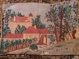 Картина старая "Дом  в зелени ",вышивка крестиком., фото №3