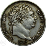 Англия 6 пенсов 1817 год AU UNC. Серебро, фото №2
