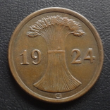 2 пфеннига 1924  G  Германия    ($5.3.38)~, фото №2