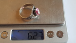 Советский перстень, серебро 875 пробы. Розовый камень. Размер 20., фото №10