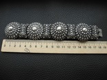 Старинный серебряный браслет с зернью ( серебро 800пр, 92гр), фото №5