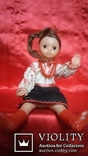 Старая кукла в национальном костюме времен СССР 24 см, фото №6