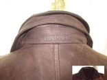 Большая фирменная кожаная мужская куртка TRAPPER Лот 515, фото №4