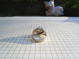 Золотое кольцо с бриллиантом 0,6 Кт и зелено-голубыми бриллиантами, фото №6