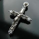 Srebrny 925 krzyż z fianitami (Cubic Zirconia), numer zdjęcia 2