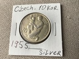 10 крон 1955 Чехословакия серебро, фото №2