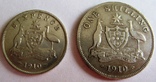 Австралия, набор*4 шт. 1/2 пенни - 1 шиллинг, Эдвард VII (1910-1912), фото №6