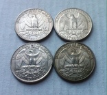 Монеты США 25 центов (4штуки), фото №5