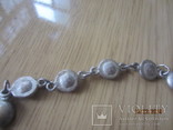 Набор винтаж ожерелье и браслет мельхиор (серебрение) камни, фото №10