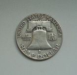 США 1/2 доллара 1952 г. (D) серебро Франклин, фото №7