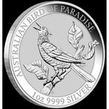 2019 г - 1 доллар Австралии,Райская птица,унция серебра,в капсуле, фото №2