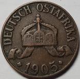 Германская Восточная Африка 1 геллер 1905 J, год, фото №3