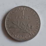 Франция 1 франк 1976, фото №2