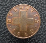 Швейцария 1 рапен 1963, фото №3
