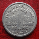 1 франк 1943  Франция     ($7.4.27)~, фото №2
