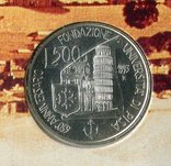 Италия 500 лир 1993 UNC Университет Пиза буклет, фото №2
