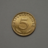 Германия - 5 Reichspfennig 1938 D - (XF), фото №2