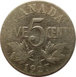 Канада 5 цент 1927, фото №2