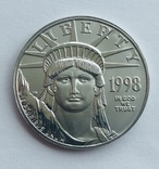 100 $ 1998 год США платина 31,1 грамм 999,5’, фото №2