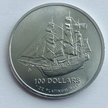 100 $ 2009 год Острова Кука платина 31,1 грамм 999,5’, фото №2