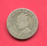 Гондурас 20 сентаво серебро 900 Индеец, фото №2