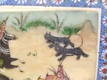 Восточная миниатюра, живопись на кости, сцена охоты, фото №11