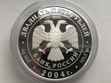 25 рублей 2004 155 грамм серебро "Сохрани наш мир", фото №2