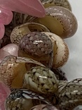 Переплитение камней с красивой окраской бусинок и  большим кулоном (кошачий глаз), фото №8