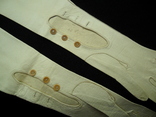 Длинные женские лайковые перчатки - белые .До 1917 года., фото №4