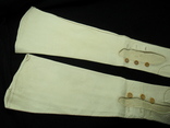 Длинные женские лайковые перчатки - белые .До 1917 года., фото №5