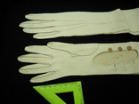 Длинные женские лайковые перчатки - белые .До 1917 года., фото №10