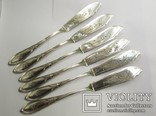 Серебряные ножи 279 гр. серебро 800 проба набор из 6 шт., фото №2