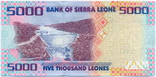 Сьерра-Леоне 5000 леоне 2013 Pick-32 UNC, фото №3