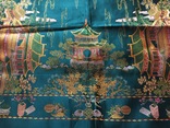 Скатерть вышитая зелёный шелк парча Китай, фото №2