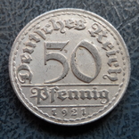 50 пфеннигов 1921 D  Германия     (9.3.23)~, фото №2