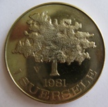 Бельгия,  Антверпен, Зоерсел 1 suersele	1981 "монета посвященная муниципалитету Zoersel", фото №2