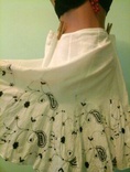 Белая юбка из хлопка, с подъюбником, пайетки, р.L, фото №2