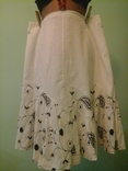 Biała spódnica z bawełny, z podyubnikom, cekiny, p. L, numer zdjęcia 3