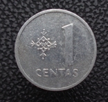 Литва 1 цент 1991, фото №2